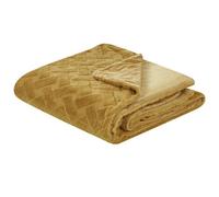 Bedspread SITAPUR Faux Fur 150 x 200 cm Mustard