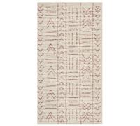 Beliani Beige Cotton Rug 80 X 150 Cm - Hand-Tufted Geometric Flatweave For Living Room