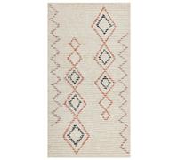 Beliani Beige Cotton Rug 80 X 150 Cm - Hand-Tufted Geometric Low-Pile.