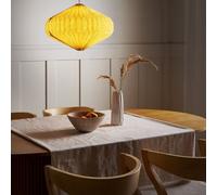 Beliani Beige Pendant Lamp With Paper Shade - Modern Living Room Light, Adjustable Height, W48 X H132Cm