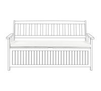 Beliani Bench Seat Pad Cushion Sovana 148 X 45 Cm Off-White