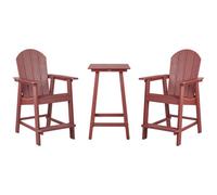 Beliani Bistro Set Adirondack Red