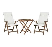 Beliani Bistro Set Amantea Premium Acacia Wood Off-White