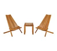 Beliani Bistro Set Bellano Acacia Wood Brown