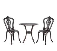 Beliani Bistro Set Bovino Metal Dark Brown