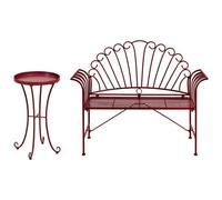 Bistro Set CAVINIA Metal Burgundy