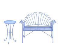 Bistro Set CAVINIA Metal Light Blue
