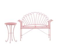 Beliani Bistro Set Cavinia Metal Pink