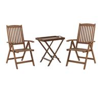 Beliani Bistro Set Folding Amantea Acacia Wood Dark Brown