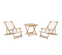 Beliani Bistro Set Folding Atrani/molise Bamboo Light Brown