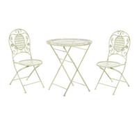 Beliani Bistro Set Folding Bivio Metal Light Green, Green