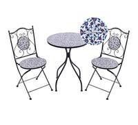 Bistro Set Folding CAMPRENA Metal Black