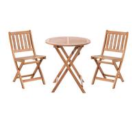 Beliani Bistro Set Folding Febbio Certified Acacia Wood Brown, Brown