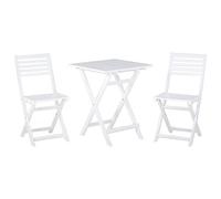 Bistro Set Folding FIJI Acacia Wood White