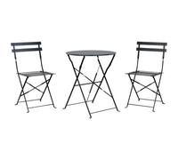 Beliani Bistro Set Folding Fiori Metal Black