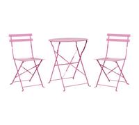 Beliani Bistro Set Folding Fiori Metal Pink