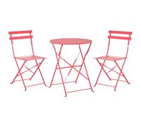 Bistro Set Folding FIORI Metal Red