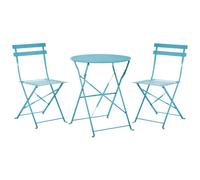 Beliani Bistro Set Folding Fiori Metal Sea Blue