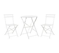 Beliani Bistro Set Folding Fiori Metal White