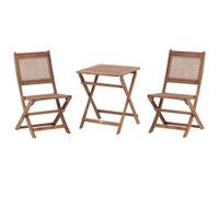Beliani Bistro Set Folding Paraggi Certified Acacia Wood Brown