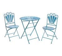 Beliani Bistro Set Folding Pavia Metal Blue