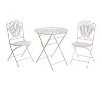 Beliani Bistro Set Folding Pavia Metal Off-White