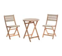 Beliani Bistro Set Folding Prossedi Acacia Wood Beige