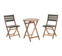 Beliani Bistro Set Folding Prossedi Acacia Wood Green, Green