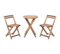 Bistro Set Folding SACILE Acacia Wood Brown