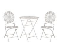Beliani Bistro Set Folding Scafa Metal White, White