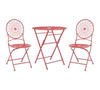 Bistro Set Folding SCARIO Metal Red