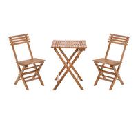 Bistro Set Folding SOLAROLO Certified Acacia Wood Brown