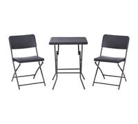 Bistro Set Folding TRAPPETO Black