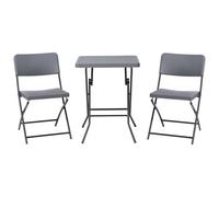 Bistro Set Folding TRAPPETO Grey
