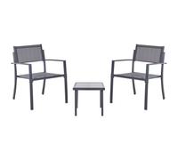 Beliani Bistro Set TAVOLETO Metal Dark Grey, Grey
