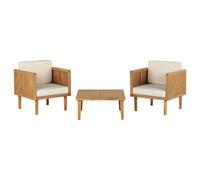 Bistro Set with Cushions BARATTI Acacia Wood Brown