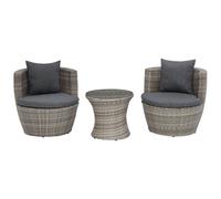 Beliani Bistro Set With Cushions Capri Pe Rattan Grey