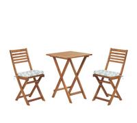 Beliani Bistro Set With Cushions Folding Fiji Acacia Wood Mint Green