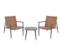 Bistro Set ZIRIA PE Rattan Brown