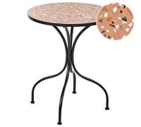 Beliani Bistro Table Adrano 60 Cm 60 Cm Terrazzo Effect Metal Black, Black