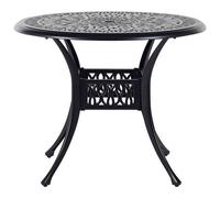 Beliani Round Garden Dining Table 90 cm Black ANCONA, Black