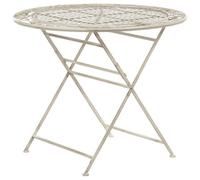Beliani Bistro Table Bivio 90/90cm Metal Off-White, White