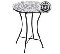 Beliani Bistro Table Comiso 60 Cm 60 Cm Metal Black/ White