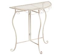 Beliani Bistro Table Folelli 80 Cm 36 Cm Metal Light Beige