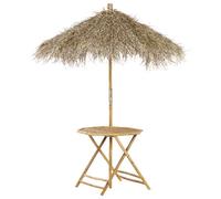 Beliani Bistro Table Molise 85 Cm 85 Cm Bamboo Wood Light Brown