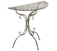 Beliani Bistro Table Nurra 80 Cm 36 Cm Metal Grey