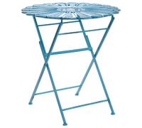 Beliani Bistro Table Pavia 71 Cm 71 Cm Metal Blue