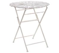 Beliani Bistro Table PAVIA 71 cm 71 cm Metal Off-White, White