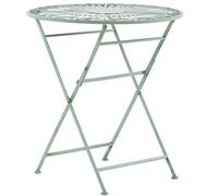Beliani Bistro Table Trento 70 Cm 70 Cm Metal Light Green