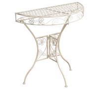 Beliani Bistro Table Yaviza 80 Cm 36 Cm Metal Light Beige, Cream